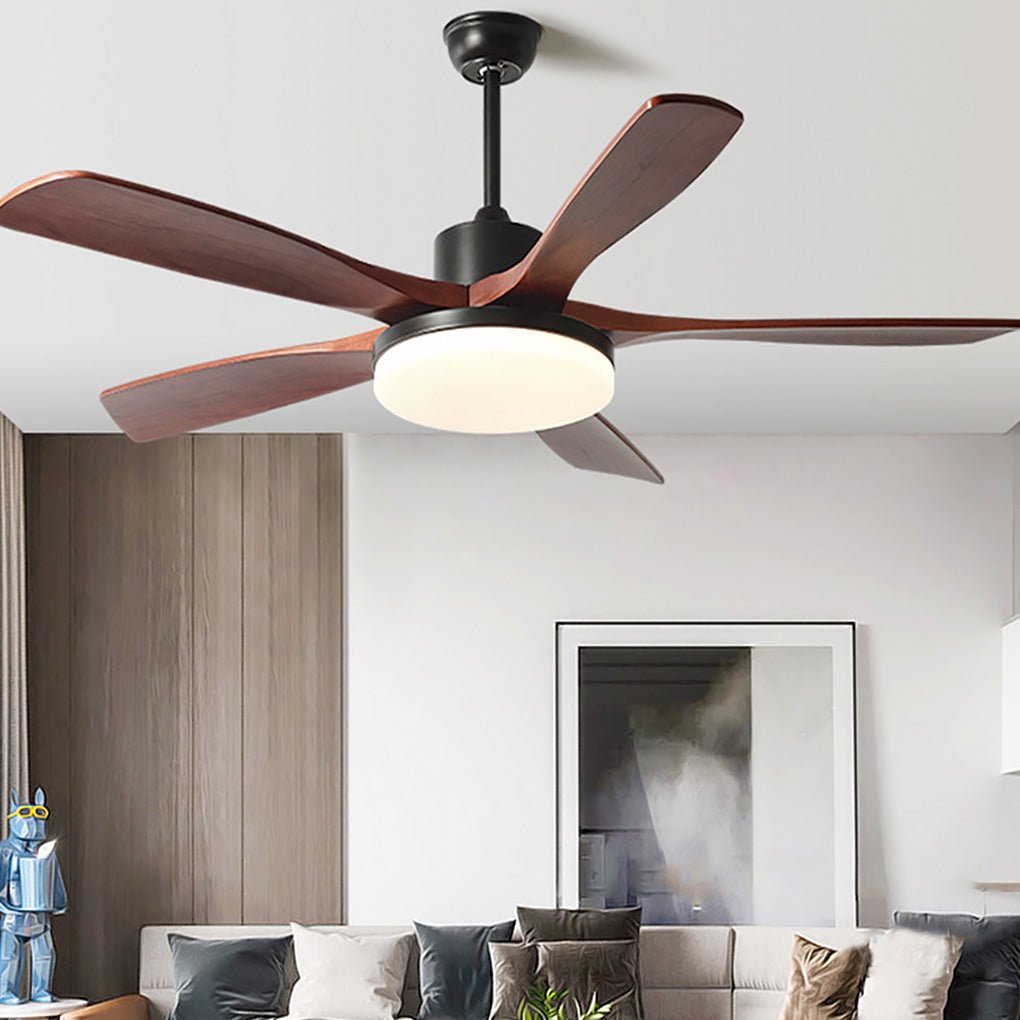 Dimmable Nordic Style White LED Ceiling Fan Light with Remote Control for Living Room