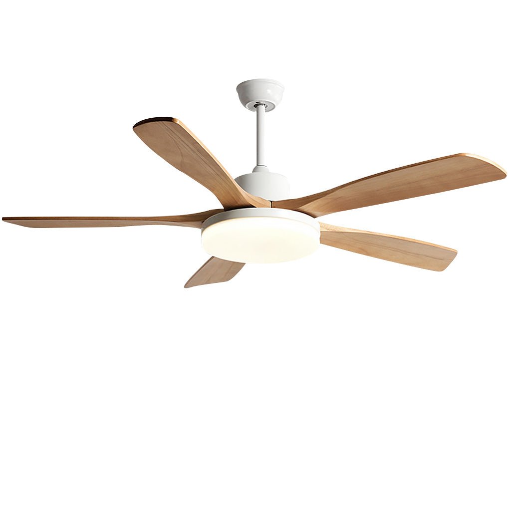 Dimmable Nordic Style White LED Ceiling Fan Light with Remote Control for Living Room
