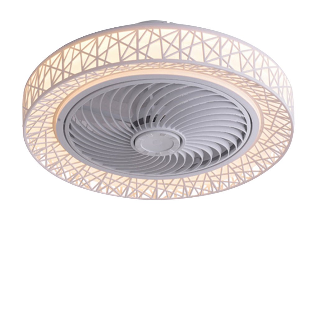 Minimalist Three-Color Dimming Bladeless Ceiling Fan Lamp in Nordic Style