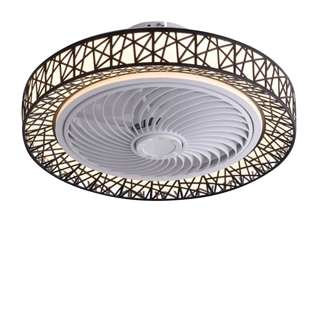 Minimalist Three-Color Dimming Bladeless Ceiling Fan Lamp in Nordic Style