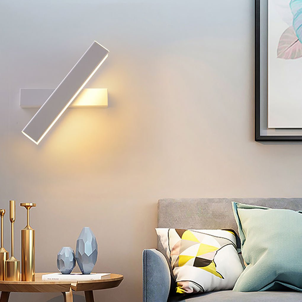 Nordic White Minimalist 360° Rotatable LED Wall Lamp for Bedroom Aisles