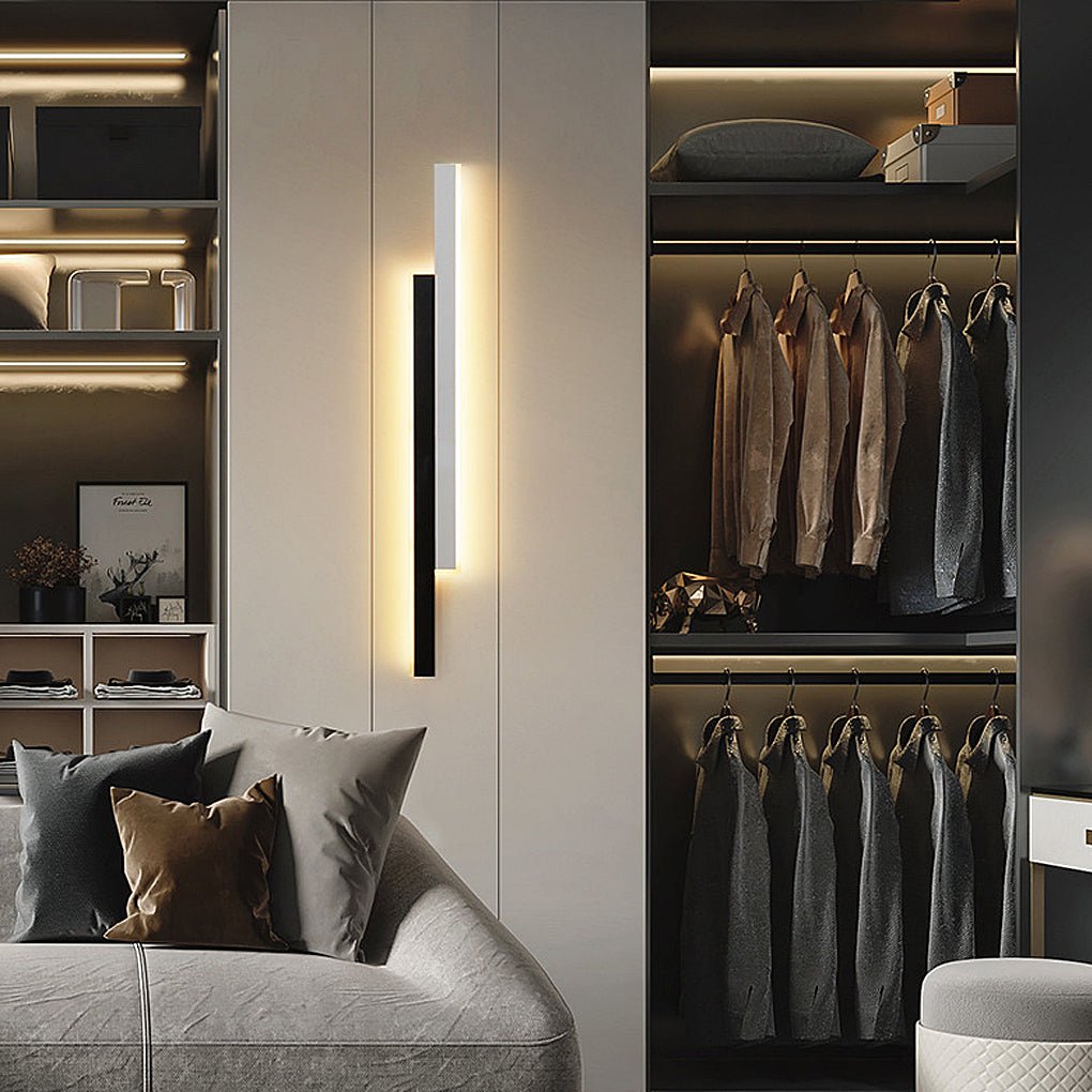 Nordic Minimalist Dual-Strip LED Vertical Wall Light for Living Room