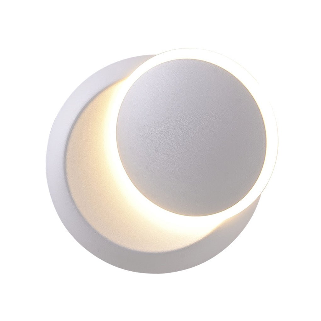 Nordic Minimalist Rotatable LED Round Wall Light in White for Living Rooms