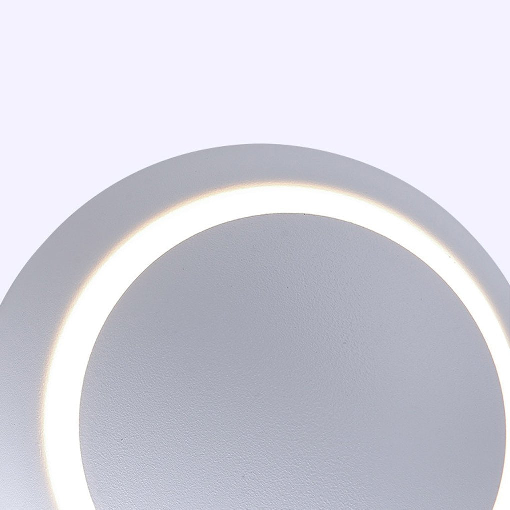 Nordic Minimalist Rotatable LED Round Wall Light in White for Living Rooms