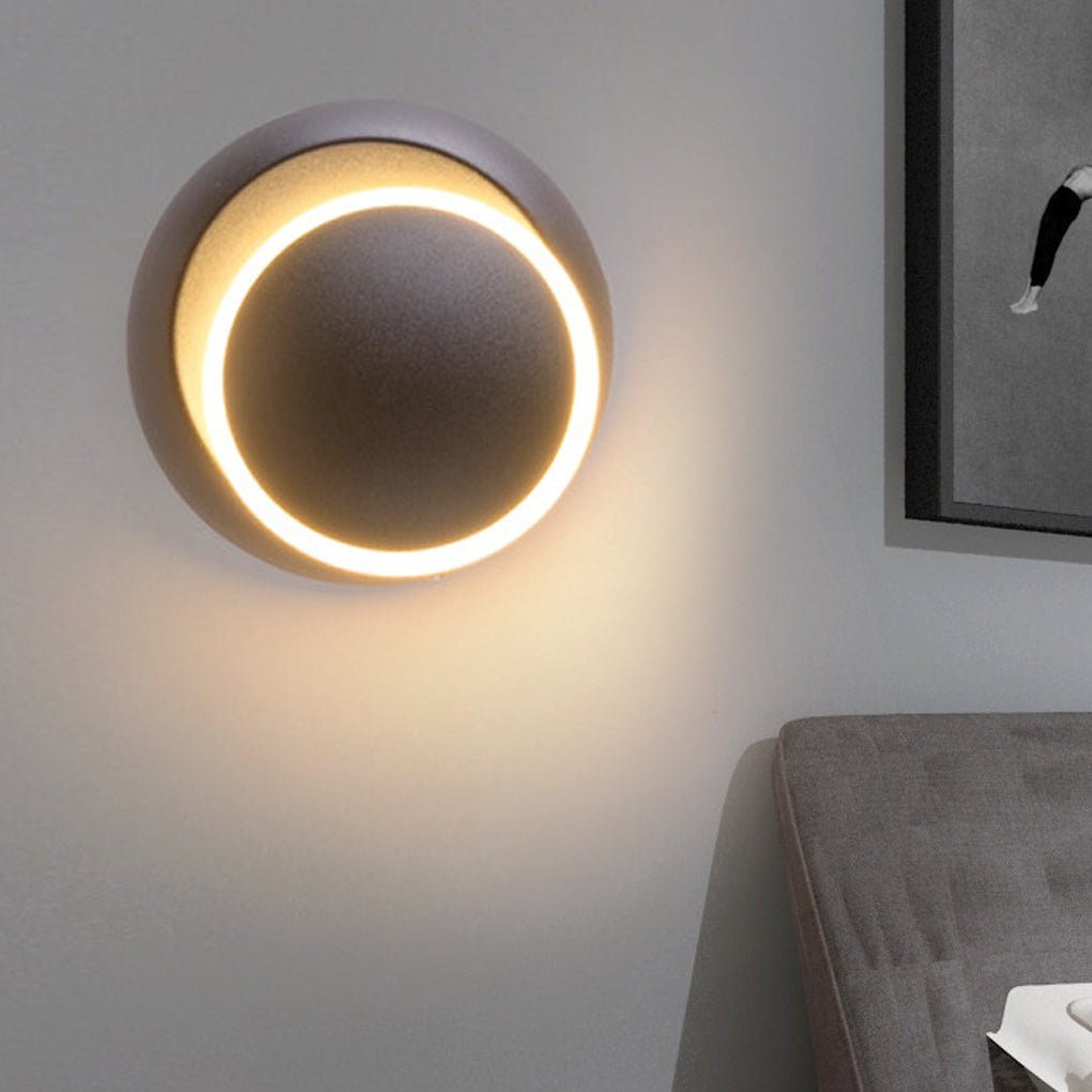 Nordic Minimalist Rotatable LED Round Wall Light in White for Living Rooms