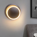 Nordic Minimalist Rotatable LED Round Wall Light in White for Living Rooms