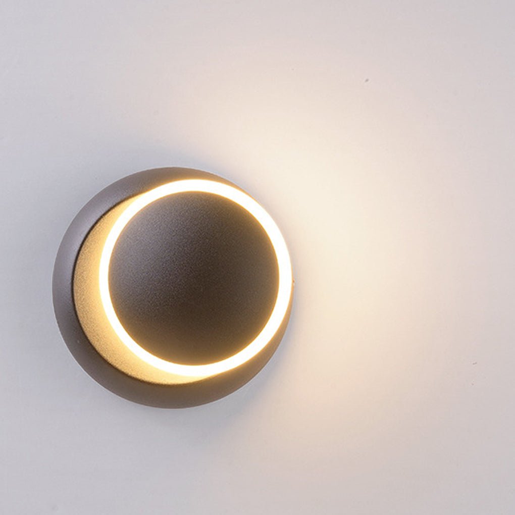 Nordic Minimalist Rotatable LED Round Wall Light in White for Living Rooms