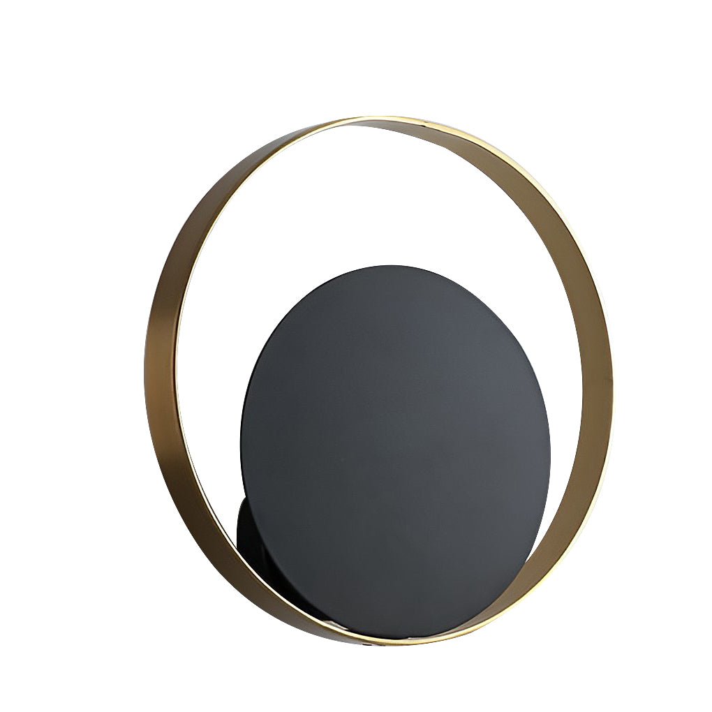 Nordic Minimalist Round LED Wall Sconce in Black for Bedroom Decor