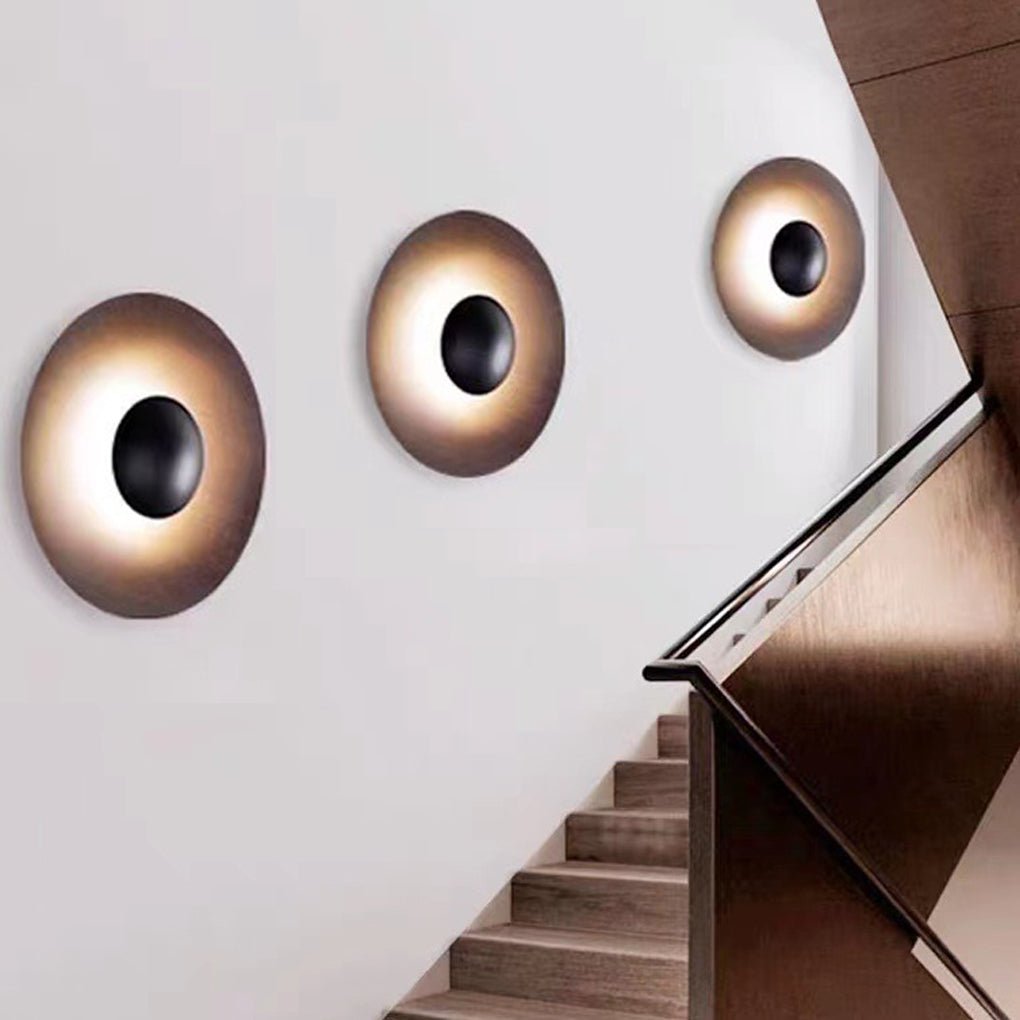 Nordic Minimalist White Round LED Wall Lamp for Living Room & Bedroom