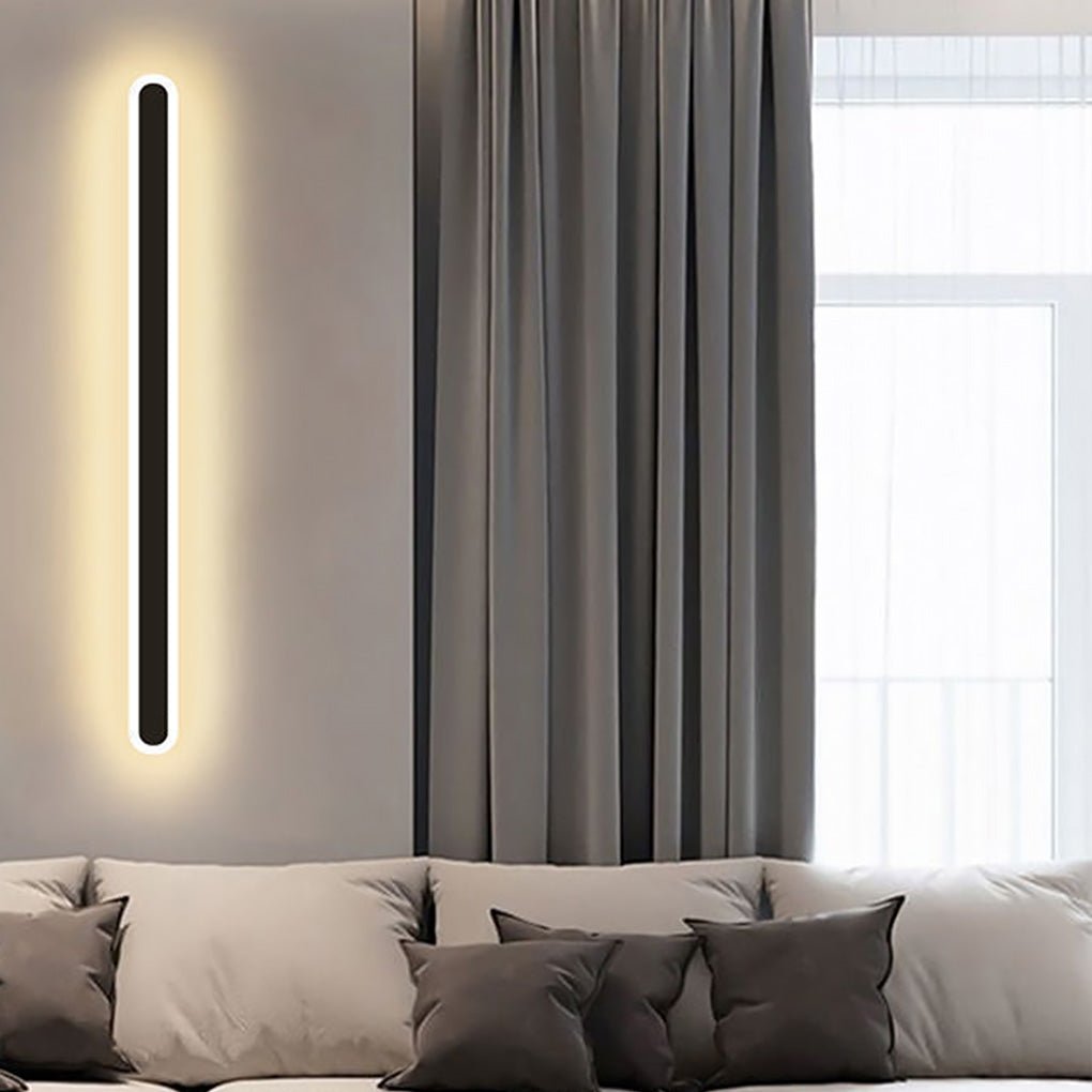 Nordic Minimalist Black Wall Sconces with Linear LED Lights for Modern Rooms