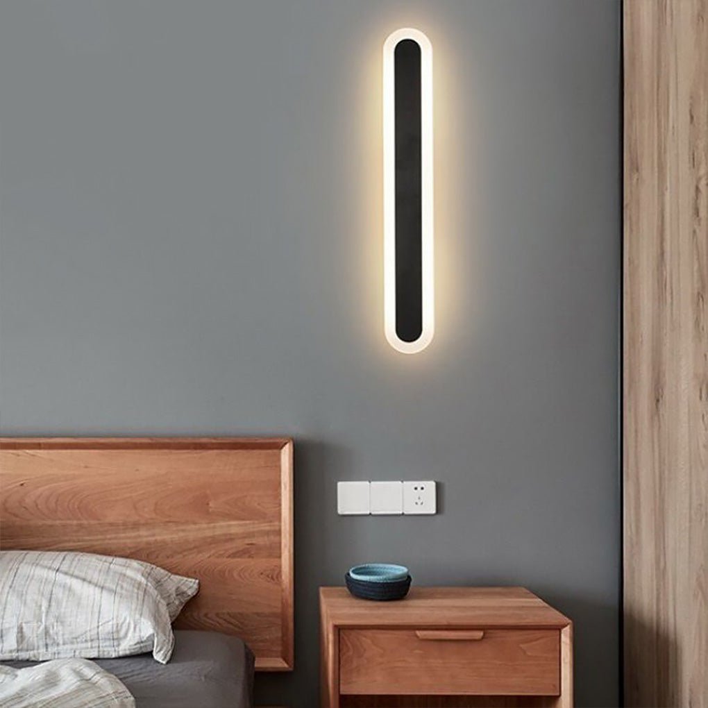 Nordic Minimalist Black Wall Sconces with Linear LED Lights for Modern Rooms