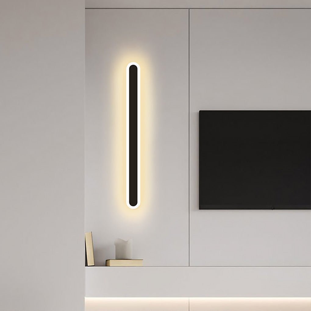 Nordic Minimalist Black Wall Sconces with Linear LED Lights for Modern Rooms