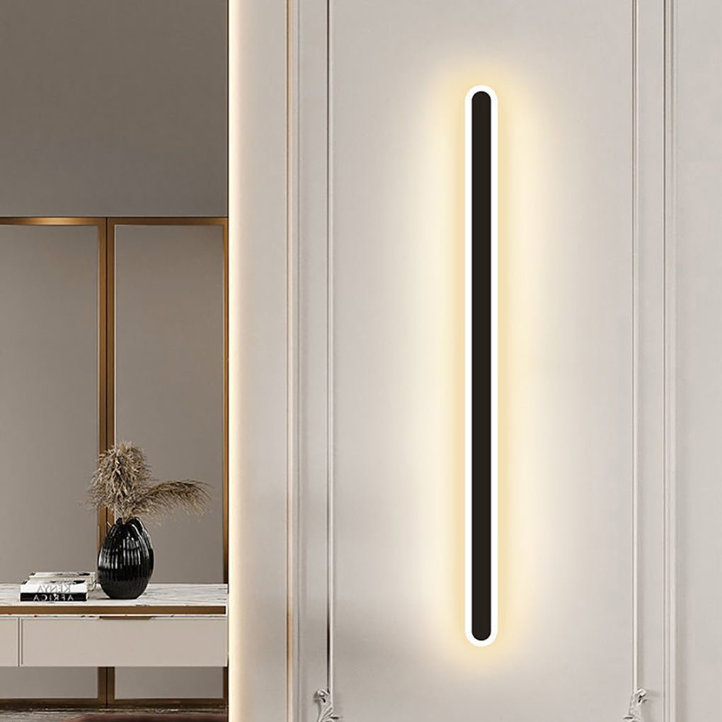 Nordic Minimalist Black Wall Sconces with Linear LED Lights for Modern Rooms