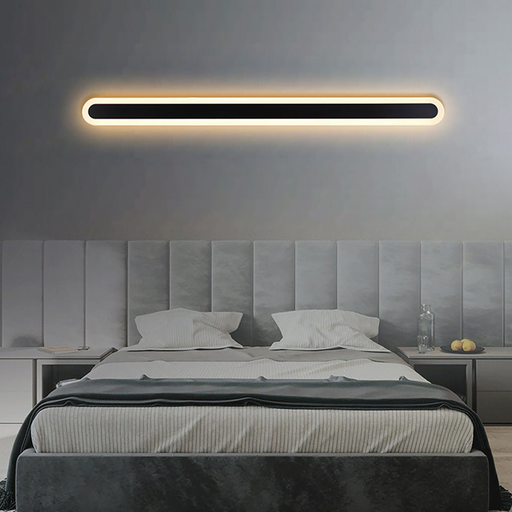 Nordic Minimalist Black Wall Sconces with Linear LED Lights for Modern Rooms