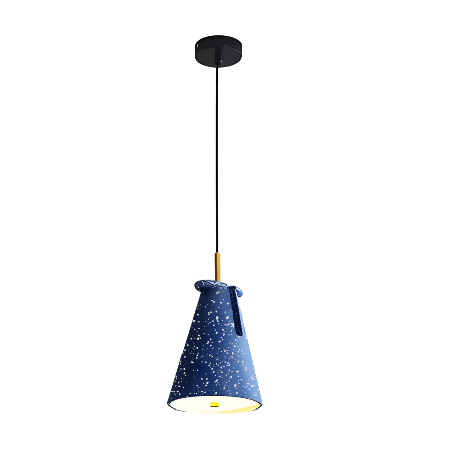 Scandi Style White Resin Tapered Pendant Light for Kitchen Dining Room
