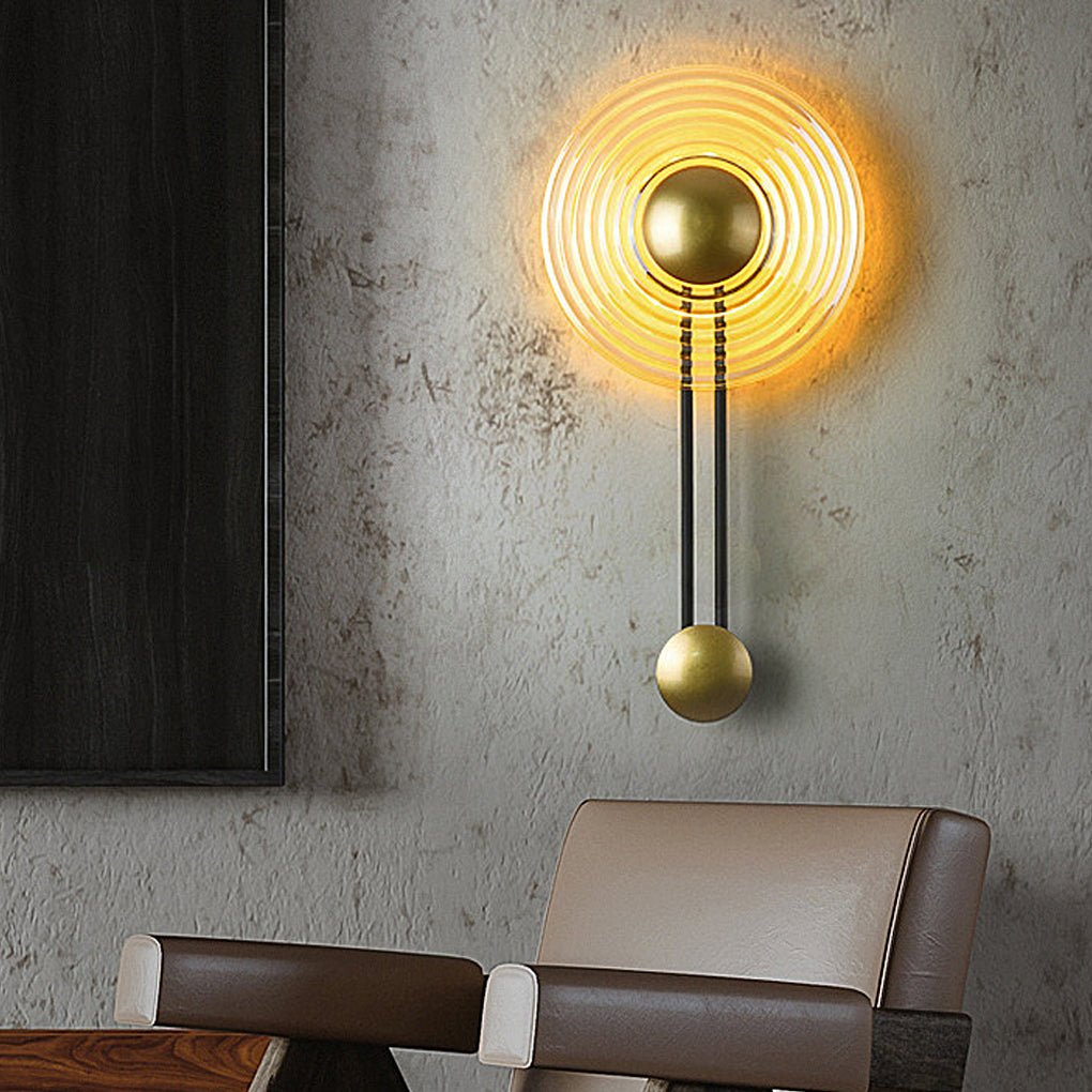 Nordic Corrugated Ripple Glass LED Wall Lamp for Bedroom Aisle Decor