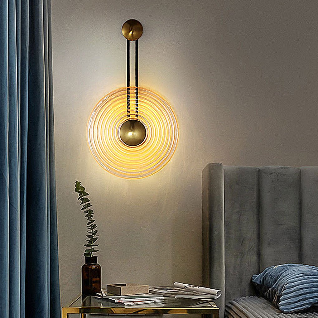 Nordic Corrugated Ripple Glass LED Wall Lamp for Bedroom Aisle Decor