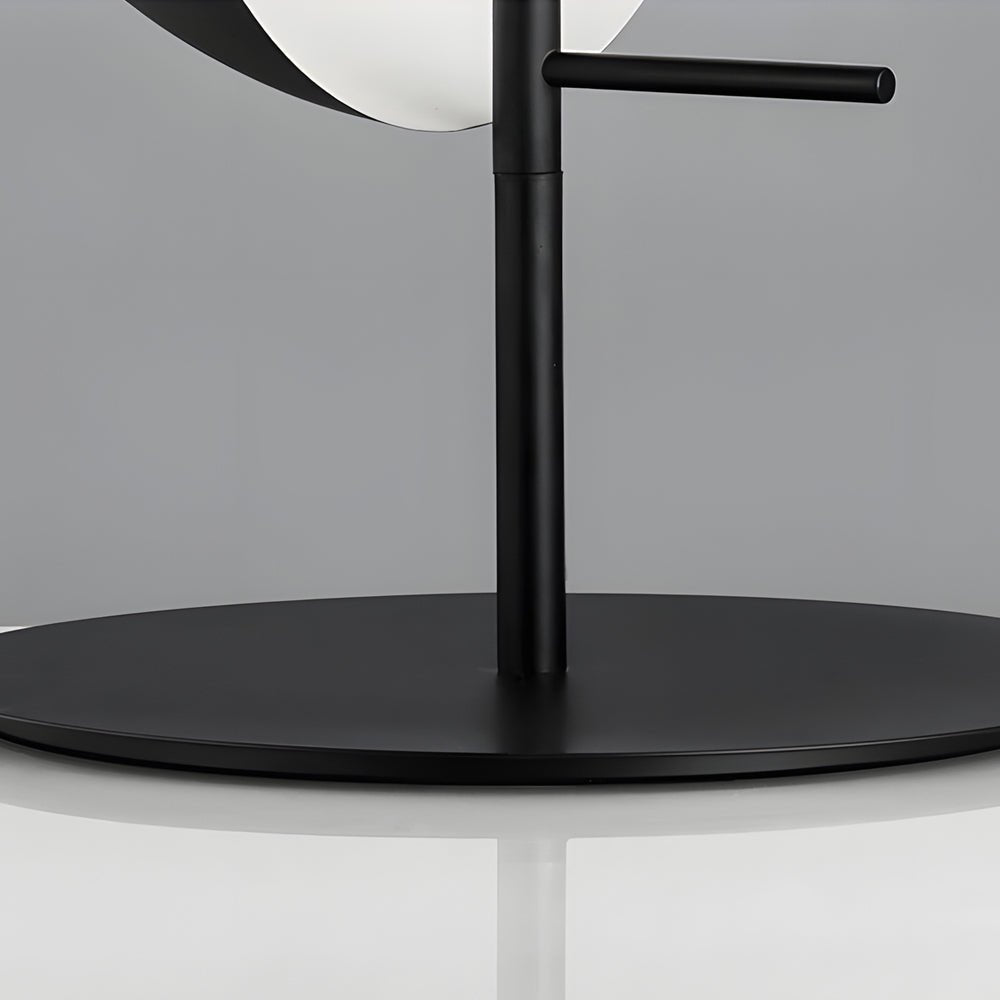 Amber Glass LED Table Lamp with Two Half-Spheres for Modern Living Room