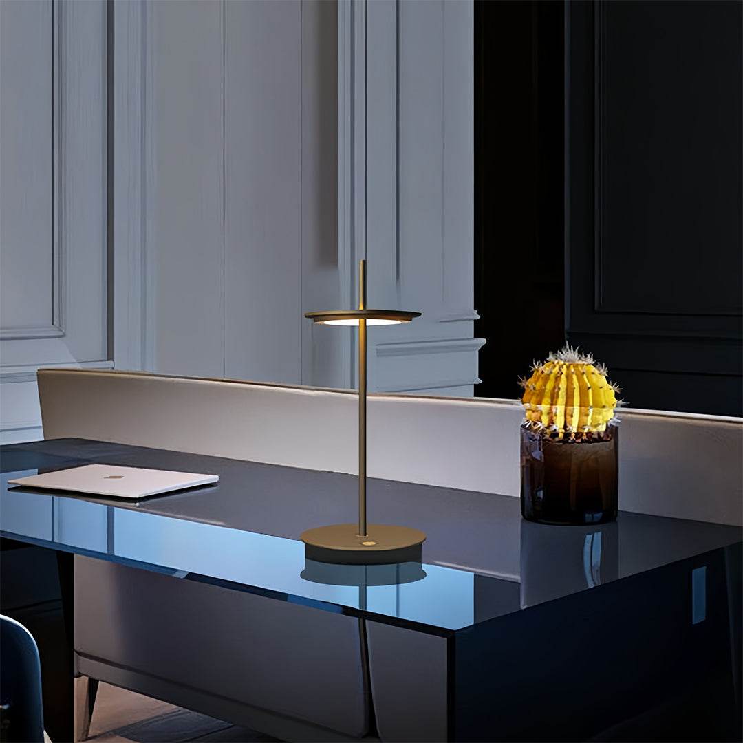 Portable Dimmable Metal Buffet Table Lamp in Modern Silver for Dining Room