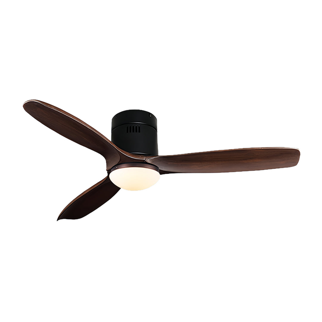 Modern Wood 3-Blade Ceiling Fan with Light for Living Room and Bedroom