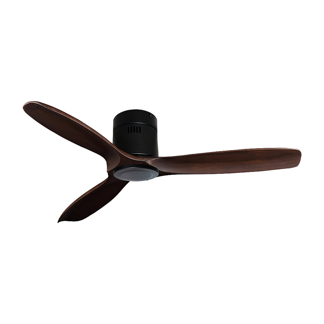 Modern Wood 3-Blade Ceiling Fan with Light for Living Room and Bedroom