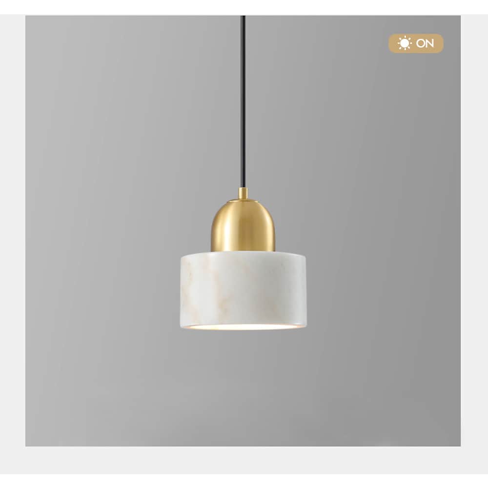 Contemporary Metal and Marble Mini Pendant Light for Kitchen and Dining