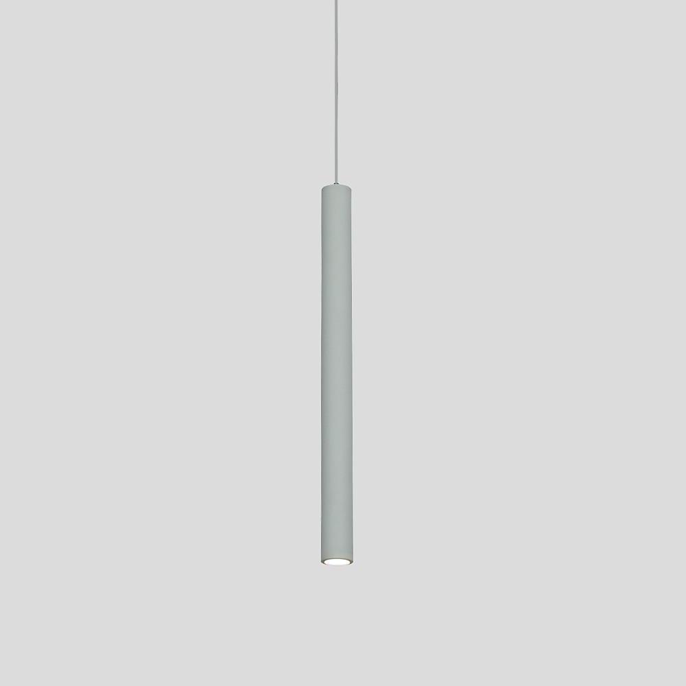 Sleek Silver Mini Elongated Cylinder LED Pendant Light for Kitchen Island