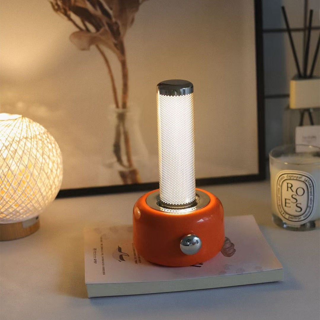 Sleek Metallic RGB Ambient Table Lamp for Modern Home Decor & Offices