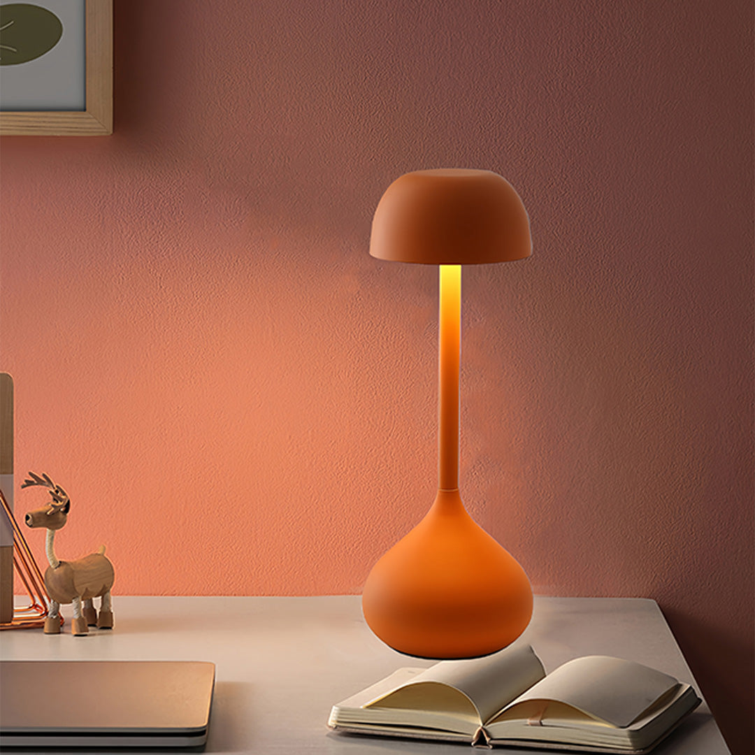 Rustic Bronze Gourd-Shaped Rechargeable Metal Table Lamp for Cozy Spaces