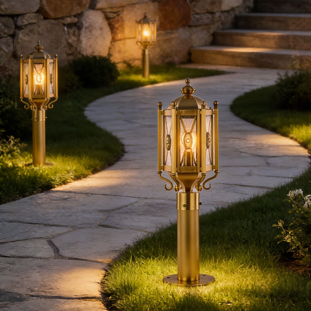 Rustic Copper Waterproof Pathway Lights for Outdoor Garden Walkways