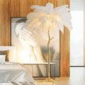Luxurious White Ostrich Feather Floor Lamp for Living Room Bedroom Deco