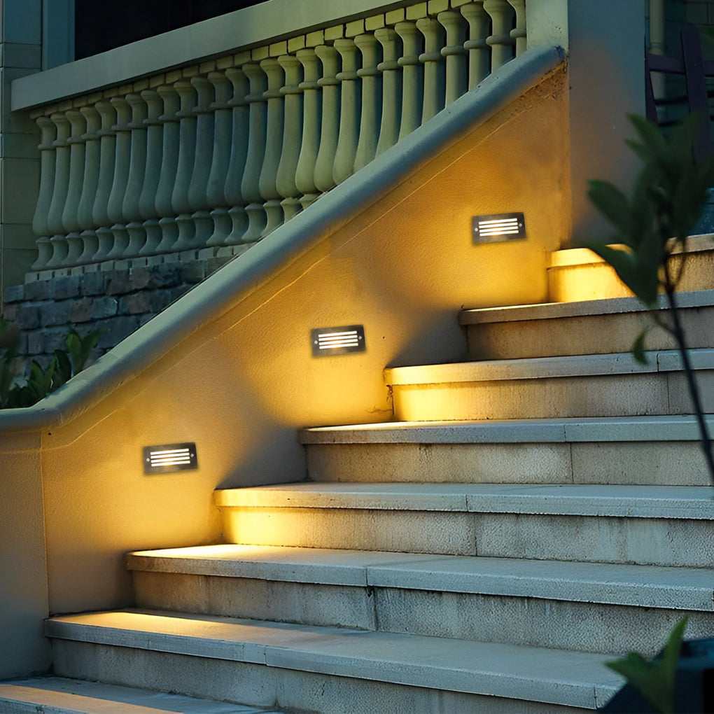 Modern LED Brick Embedded Step Lights for Outdoor Stair Walls