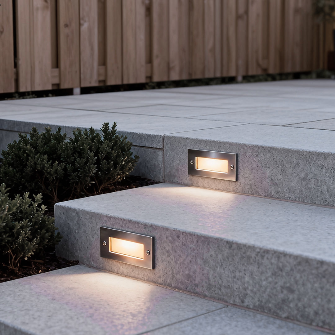 Warm White LED Embedded Brick Stair Wall Lights for Outdoor Spaces