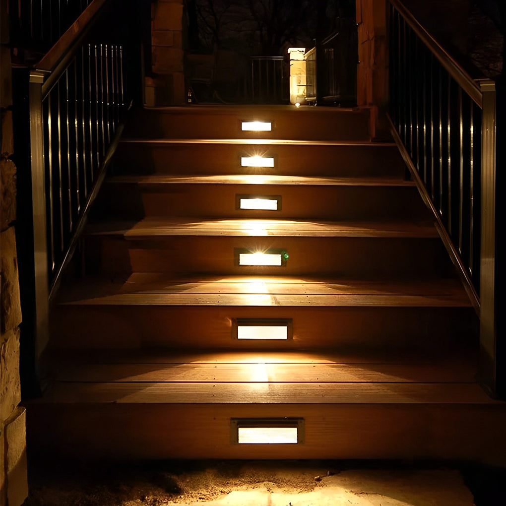 Modern LED Brick Embedded Step Lights for Outdoor Stair Walls