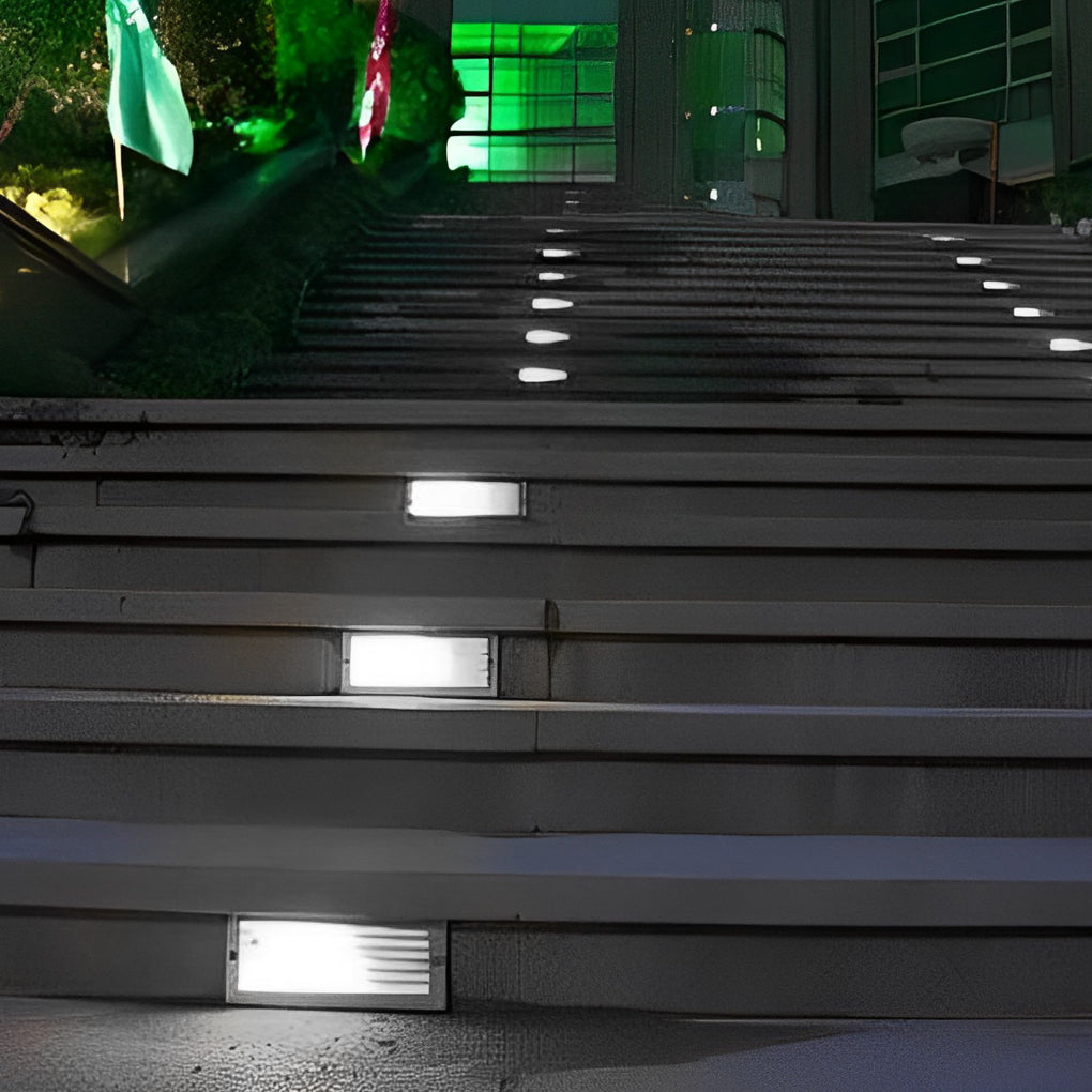 Warm White LED Embedded Brick Stair Wall Lights for Outdoor Spaces