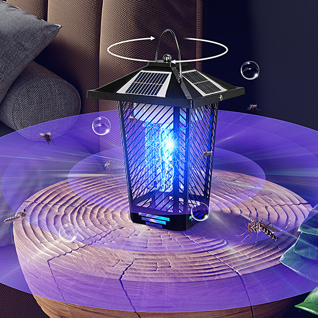 Solar-Powered Waterproof Metal Outdoor Bug Repellent Lantern Light