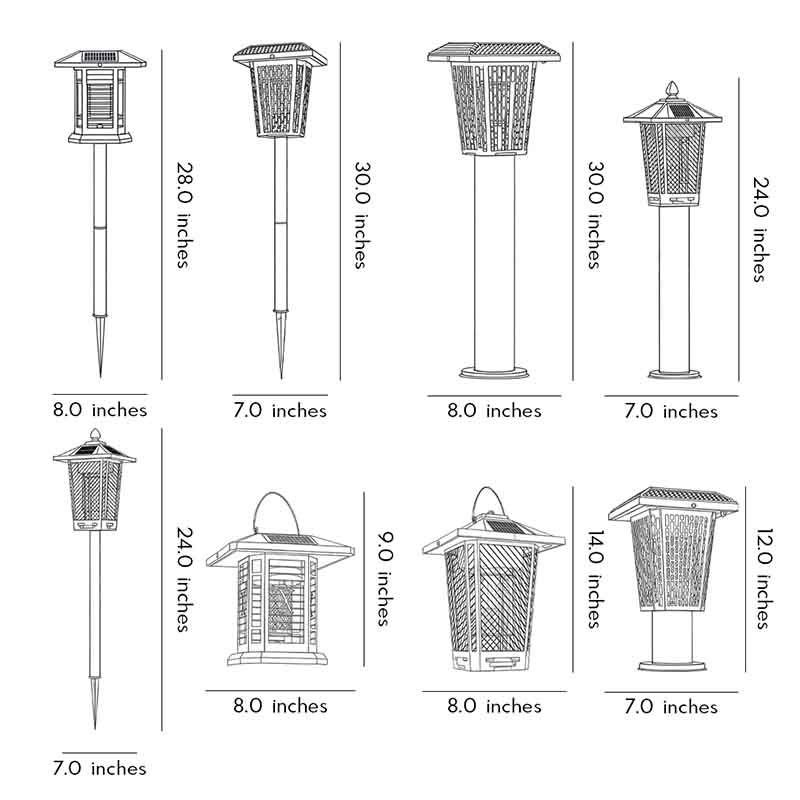 Solar-Powered Waterproof Metal Outdoor Bug Repellent Lantern Light