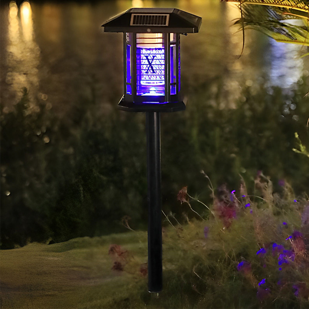 Waterproof Solar-Powered Metal Bug Repellent Lantern for Patio Garden