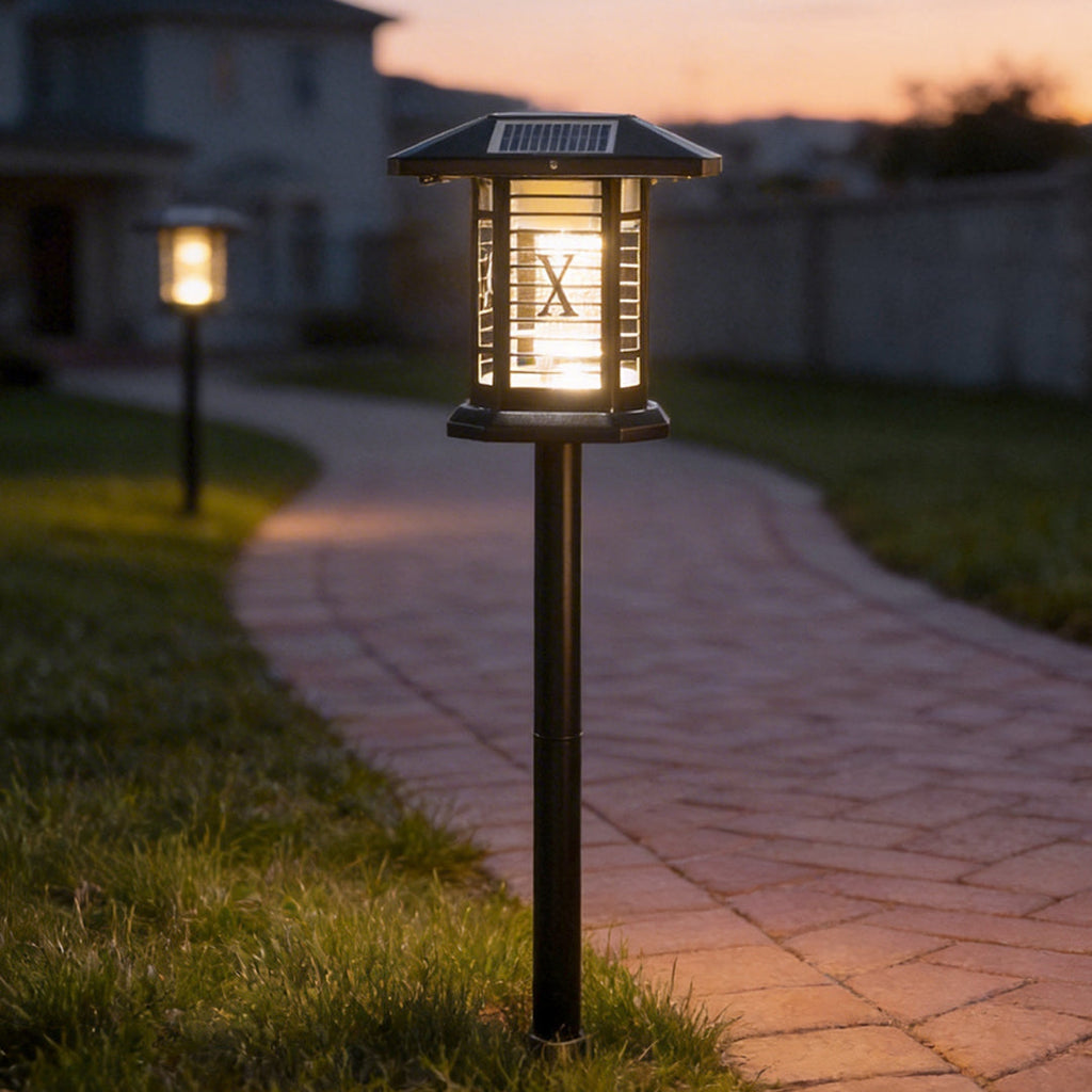 Waterproof Solar-Powered Metal Bug Repellent Lantern for Patio Garden