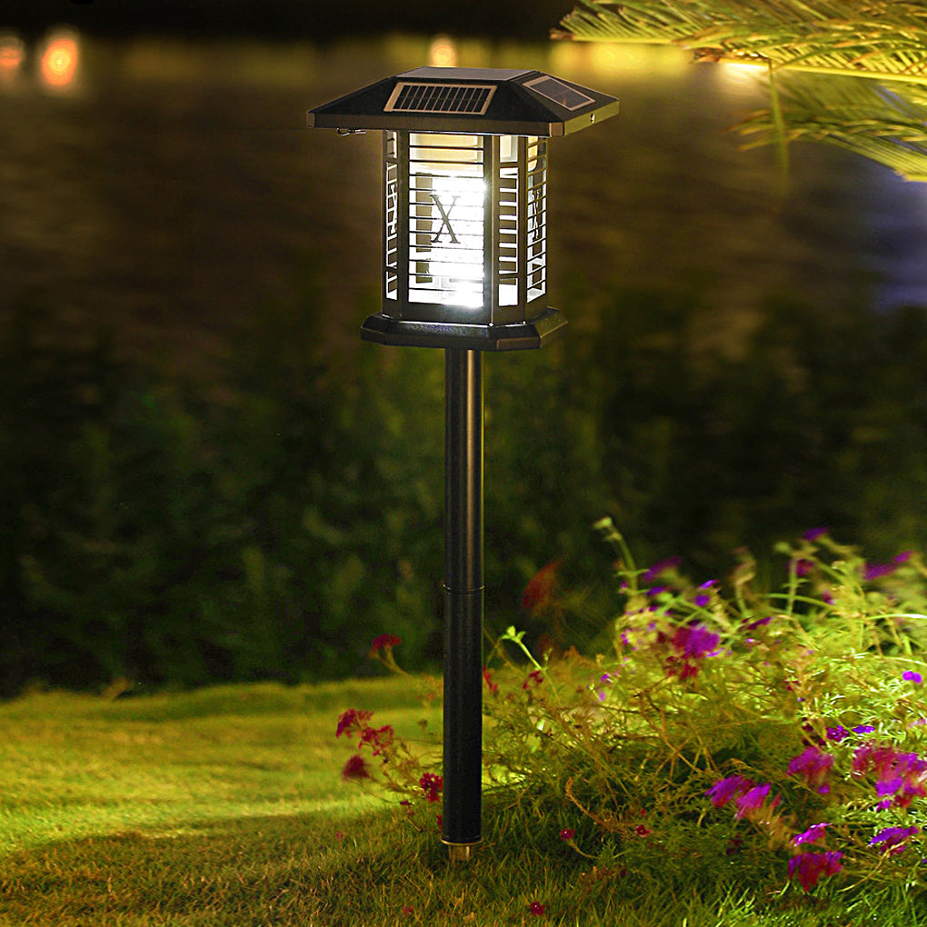 Solar-Powered Waterproof Metal Outdoor Bug Repellent Lantern Light