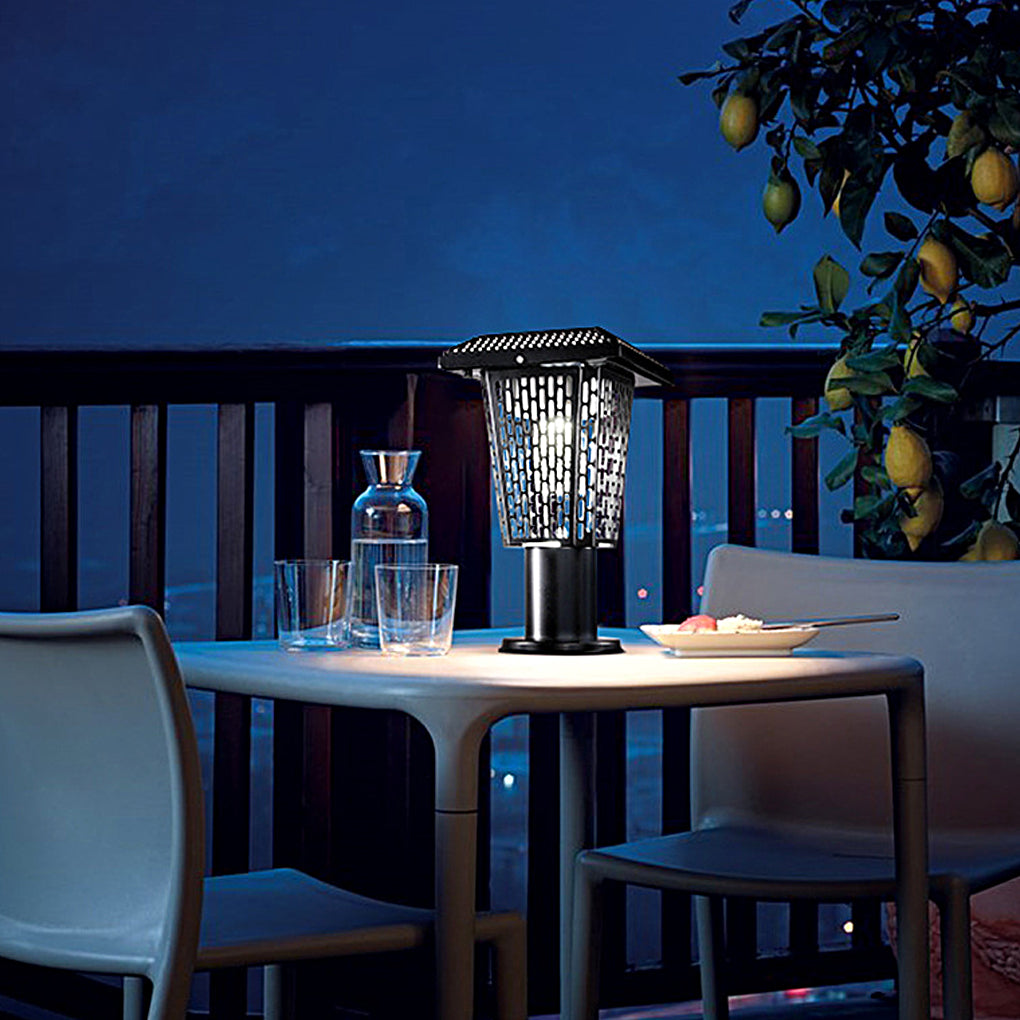 Solar-Powered Waterproof Metal Outdoor Bug Repellent Lantern Light