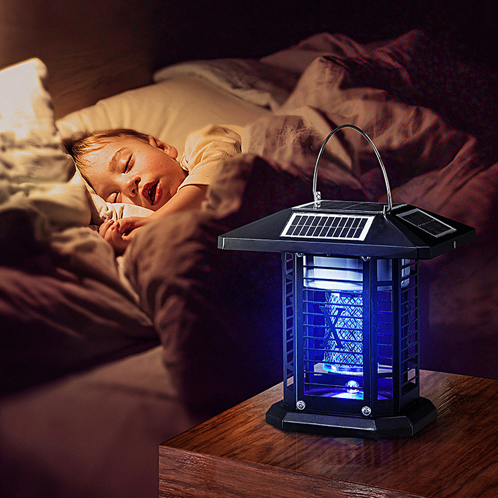 Solar-Powered Waterproof Metal Outdoor Bug Repellent Lantern Light