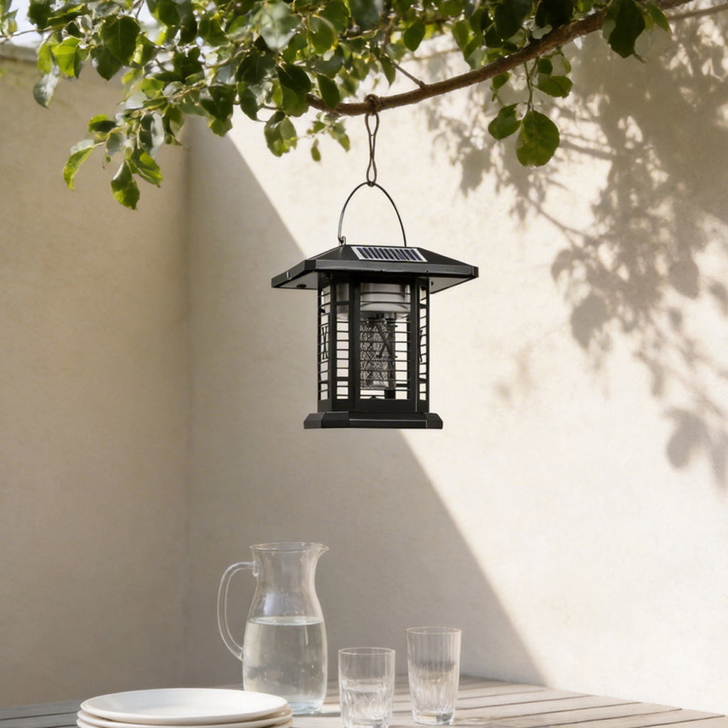 Solar-Powered Waterproof Metal Outdoor Bug Repellent Lantern Light