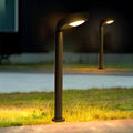Stylish Black Aluminum Curved Solar Bollard Light for Outdoor Settings
