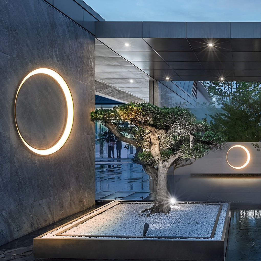 Modern Waterproof LED Outdoor Cylinder Wall Light in Sleek Black Finish