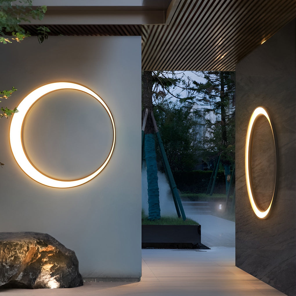 Modern Waterproof LED Outdoor Cylinder Wall Light in Sleek Black Finish