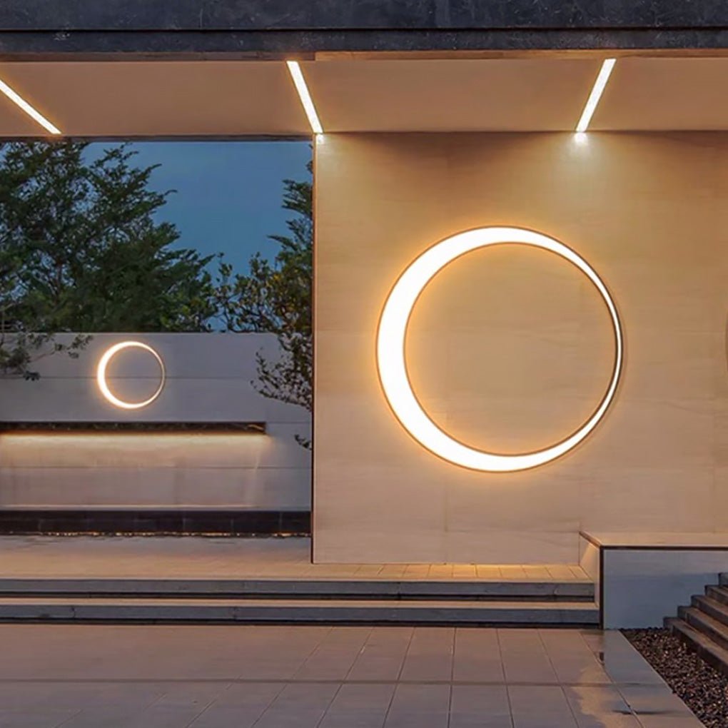 Modern Waterproof LED Outdoor Cylinder Wall Light in Sleek Black Finish