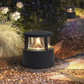 Contemporary Black Aluminum Short Bollard Light for Outdoor Lawn Lighting