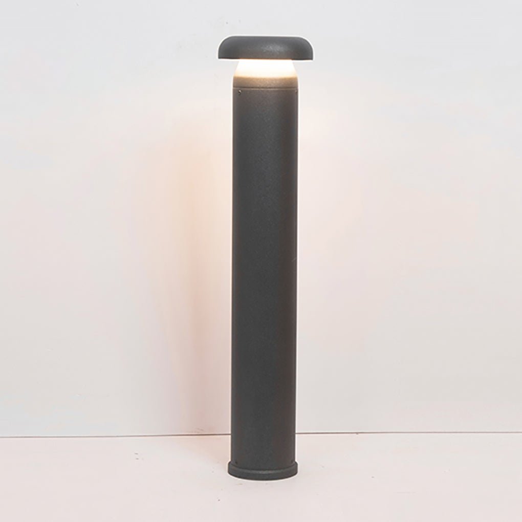 Durable Modern Black Cylinder LED Garden Bollard Lights for Landscape