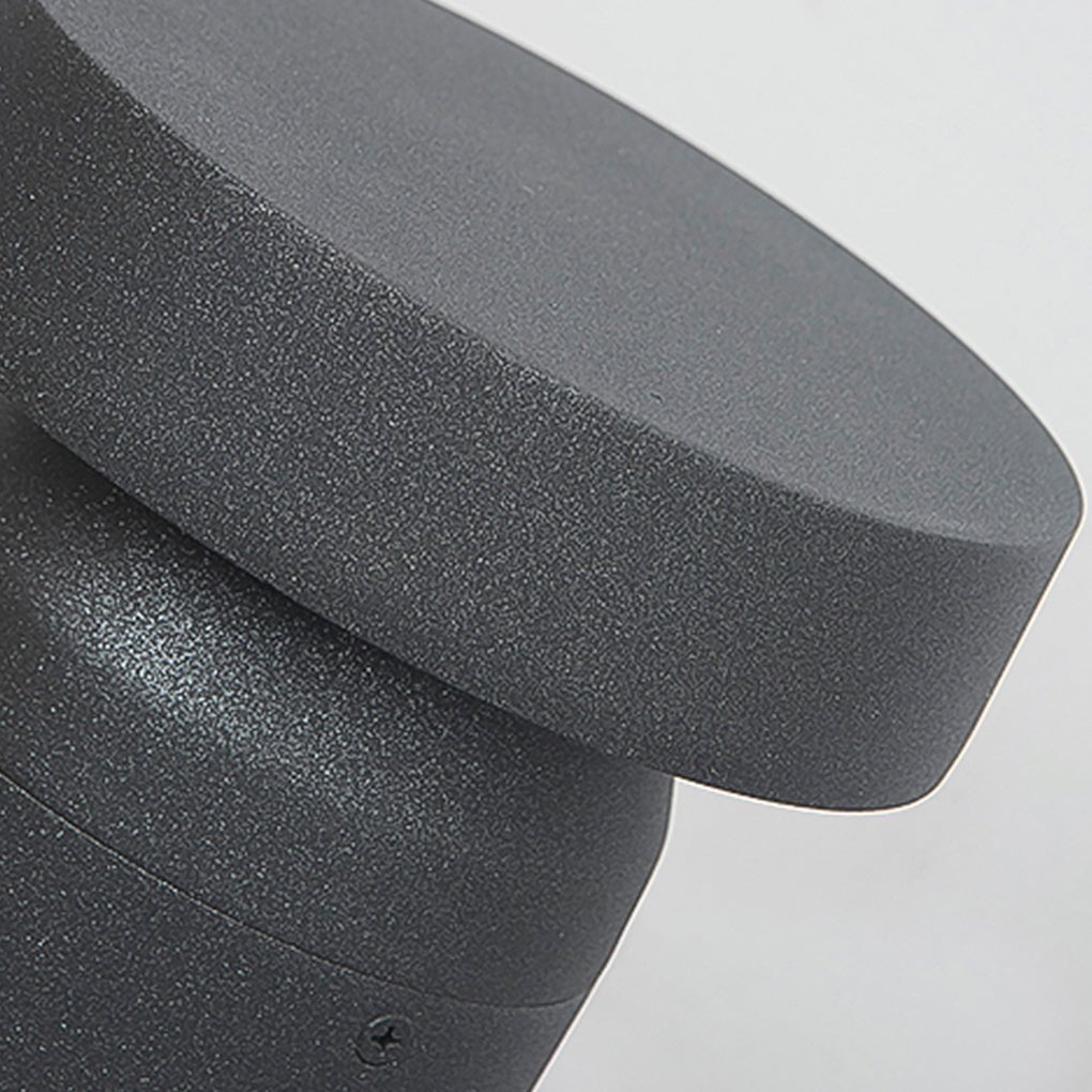 Durable Modern Black Cylinder LED Garden Bollard Lights for Landscape